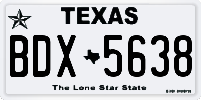 TX license plate BDX5638