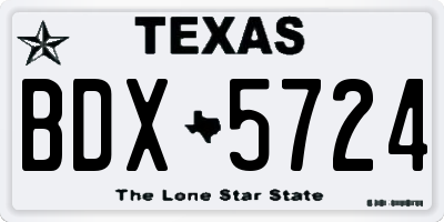 TX license plate BDX5724