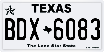 TX license plate BDX6083