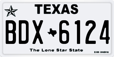 TX license plate BDX6124