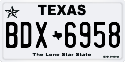 TX license plate BDX6958