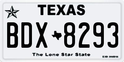 TX license plate BDX8293