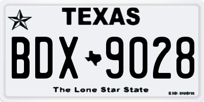 TX license plate BDX9028