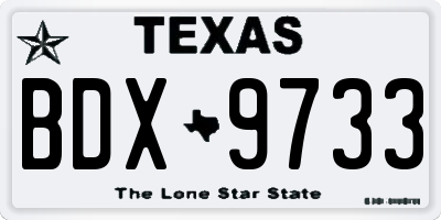 TX license plate BDX9733