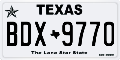 TX license plate BDX9770