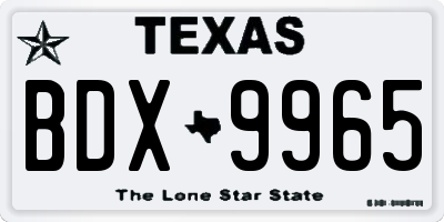 TX license plate BDX9965