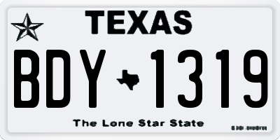TX license plate BDY1319