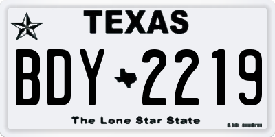 TX license plate BDY2219