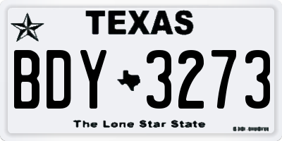 TX license plate BDY3273