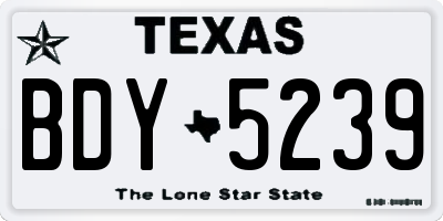 TX license plate BDY5239