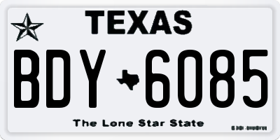 TX license plate BDY6085