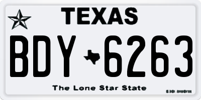 TX license plate BDY6263