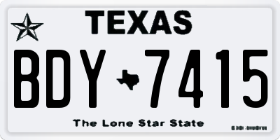 TX license plate BDY7415