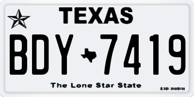 TX license plate BDY7419