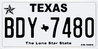 TX license plate BDY7480