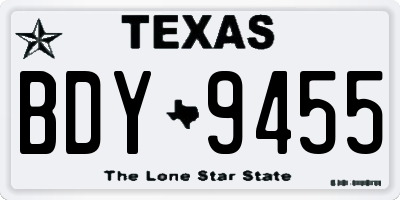TX license plate BDY9455