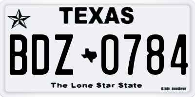 TX license plate BDZ0784