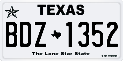 TX license plate BDZ1352