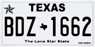 TX license plate BDZ1662