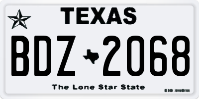 TX license plate BDZ2068