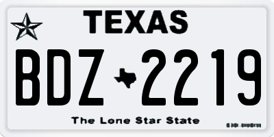 TX license plate BDZ2219