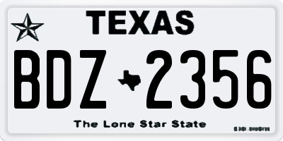 TX license plate BDZ2356