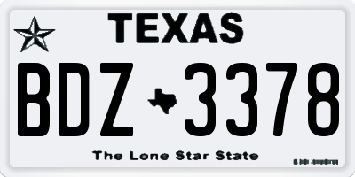 TX license plate BDZ3378