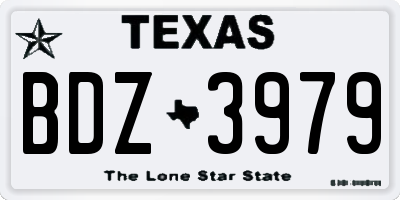 TX license plate BDZ3979