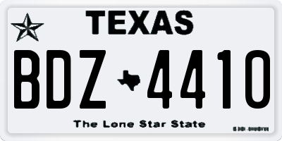 TX license plate BDZ4410
