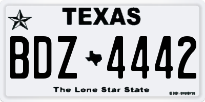 TX license plate BDZ4442