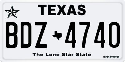 TX license plate BDZ4740