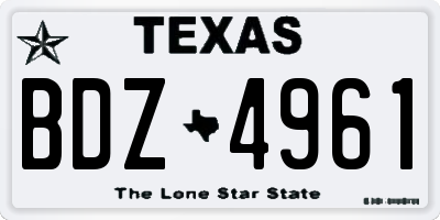 TX license plate BDZ4961