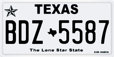 TX license plate BDZ5587