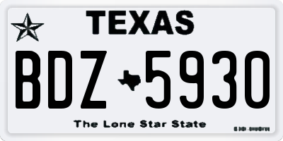 TX license plate BDZ5930