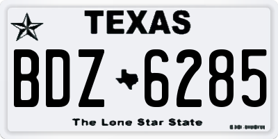 TX license plate BDZ6285