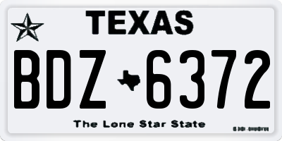 TX license plate BDZ6372