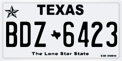 TX license plate BDZ6423