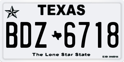 TX license plate BDZ6718