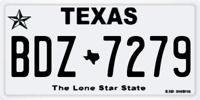 TX license plate BDZ7279