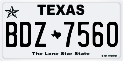 TX license plate BDZ7560