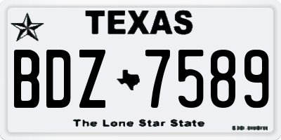 TX license plate BDZ7589