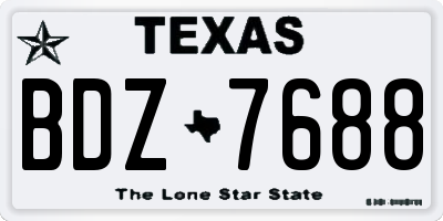 TX license plate BDZ7688