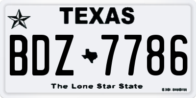 TX license plate BDZ7786