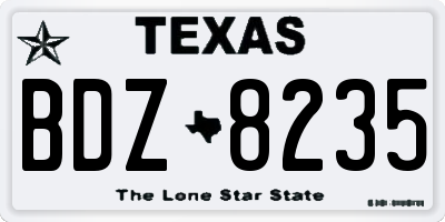 TX license plate BDZ8235