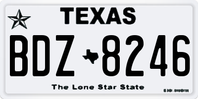 TX license plate BDZ8246