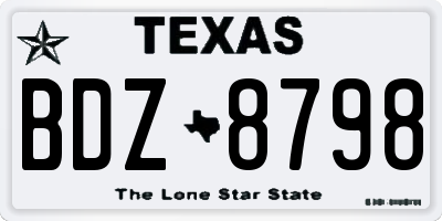 TX license plate BDZ8798