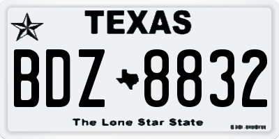 TX license plate BDZ8832
