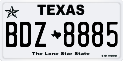 TX license plate BDZ8885
