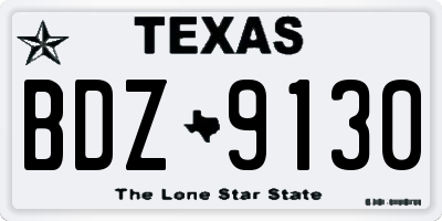 TX license plate BDZ9130