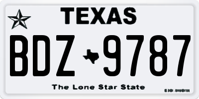 TX license plate BDZ9787
